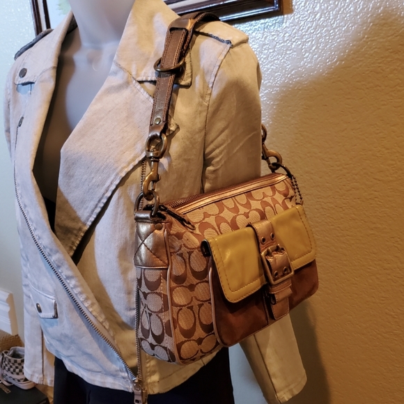 Coach Handbags - Coach H04U-1496 Special Edition Fall 2004 Monogram Brown/ Tan Shoulder Bag